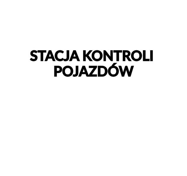 Czarny Napis Stacja kontroli pojazdów na białym tle