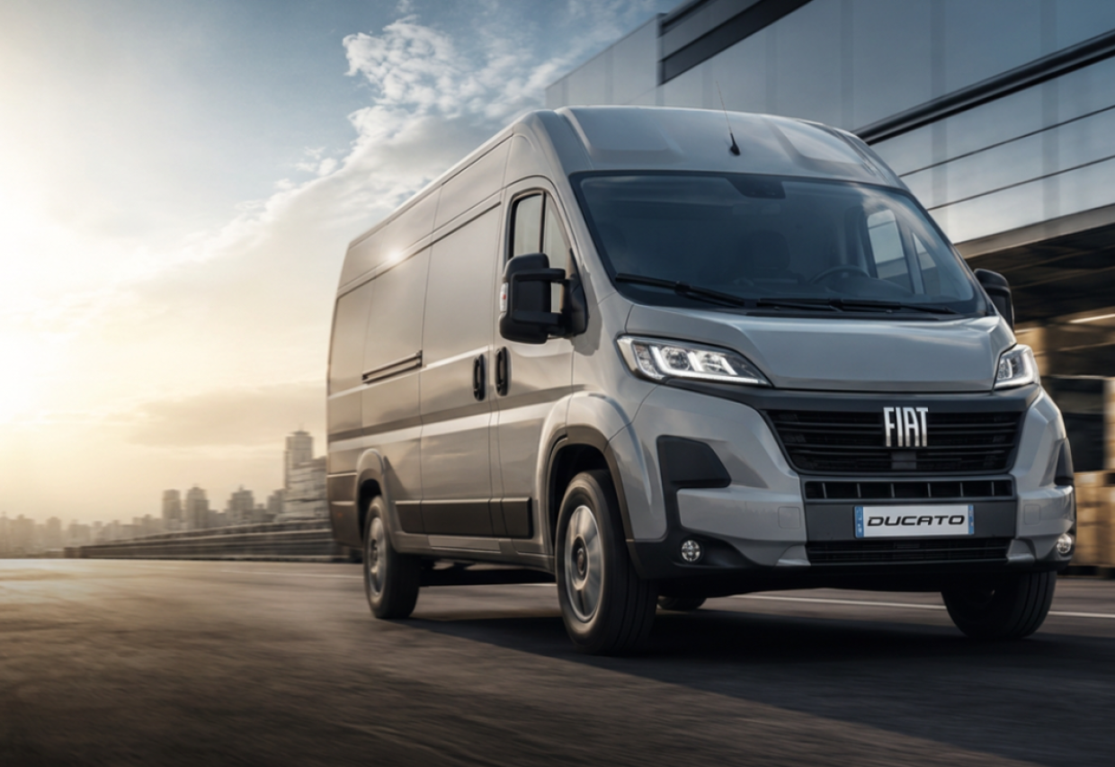 Srebrny Fiat Ducato dostawczy teraz w leasingu 101,8%